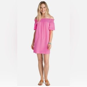 Pink Vineyard Vines off the shoulder dress